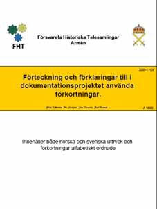 Förteckning och förklaring mm